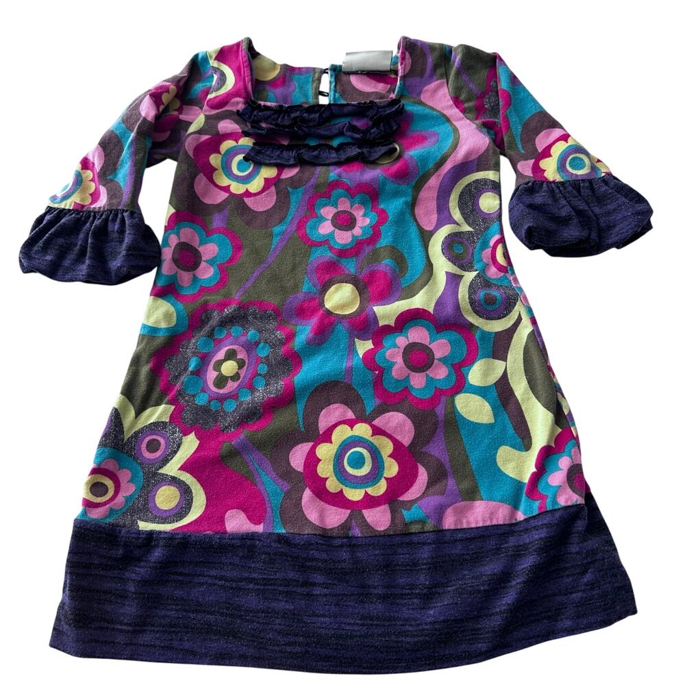 Vintage Couture Mod Floral Print Dress - Size 6X